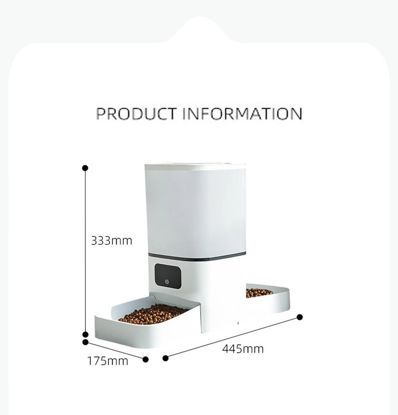 New 6L automatic pet feeder with adjustable camera and cat food intelligent back-to-back feeding machine