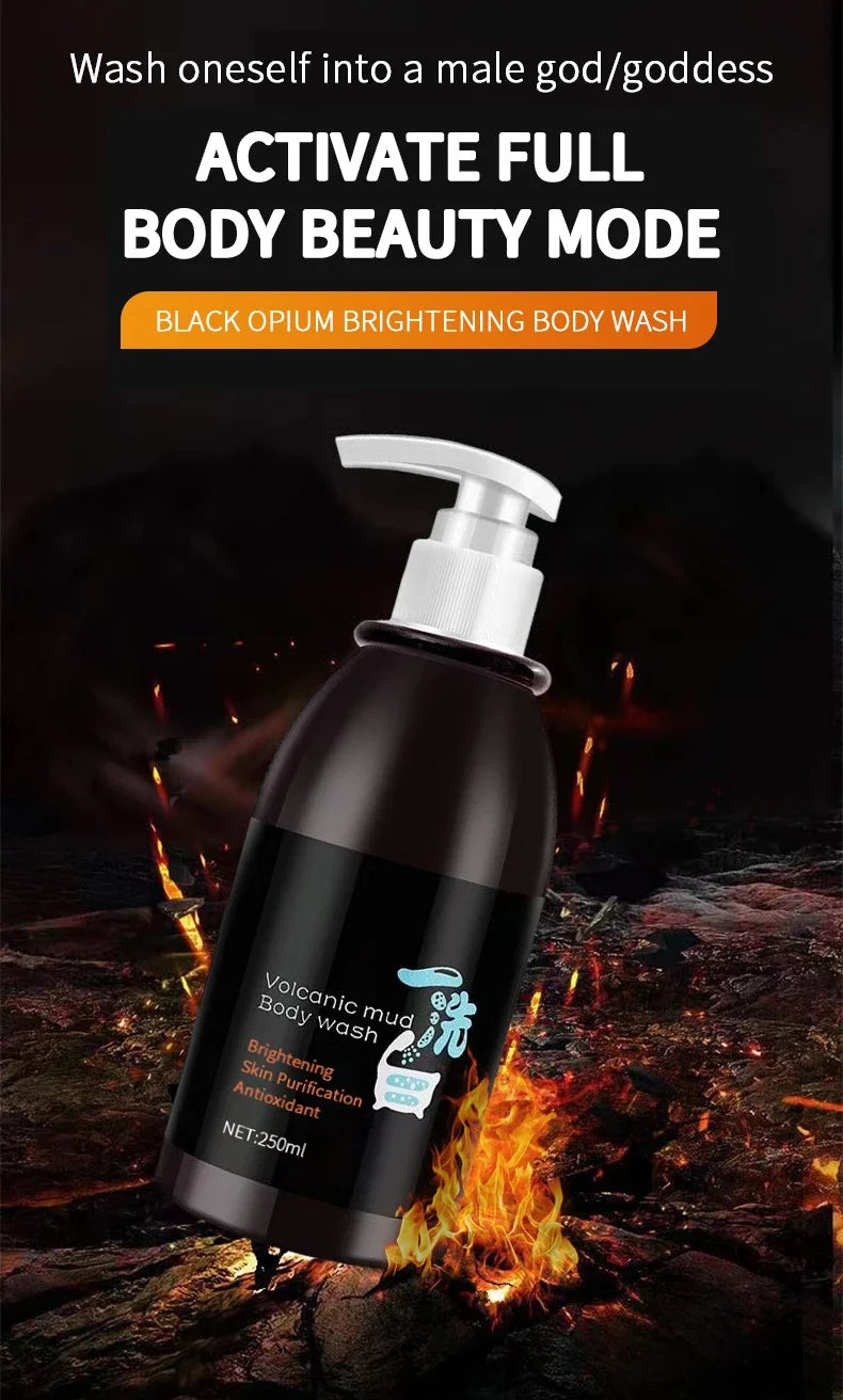 250ml Volcanic Mud Skin Care Body Wash Brightening Skin Tone Deep Cleansing Body Wash