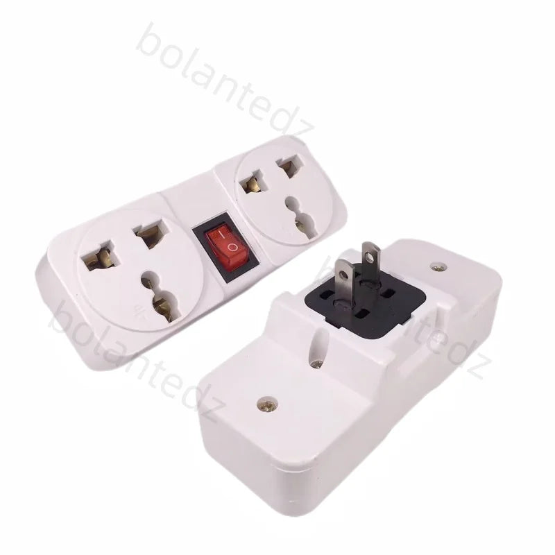 White Portable Universal Wall Aocket EU US UK Extension Socket 250V 6A 10A 125V Power Converter Plug Adapter with on off Switch