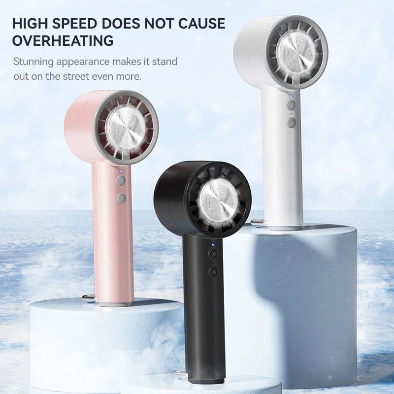 Handheld Turbo Fan Portable USB rechargeable Refrigeration Fan Mini Personal Five-speed Fan for Travel Camping