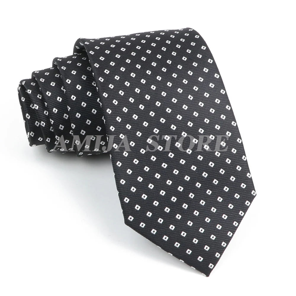 Cà vạt nam cao cấp chấm bi xám 6.5cm thời trang