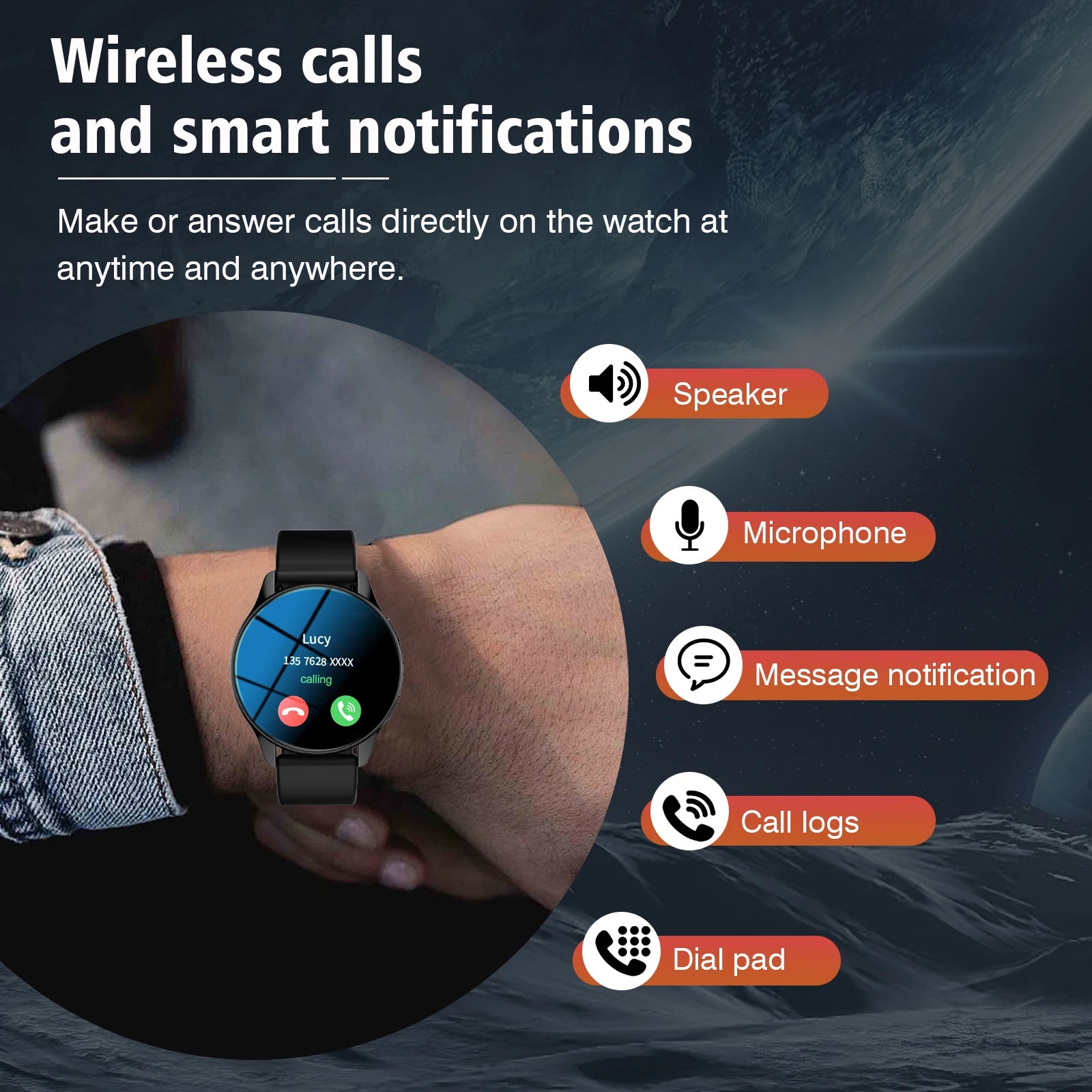 Đồng hồ thông minh Gọi Không Dây, Đa Thể Thao, Cá Nhân