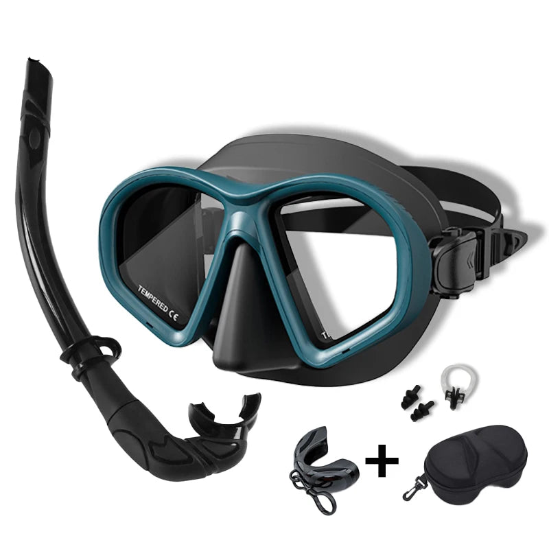 Professional Wet Low Volume Freediving Mask, Tempered Glass dive Mask, J-Type Diving Mask, Snorkel Set,buceo,수영,스노클링,마스크