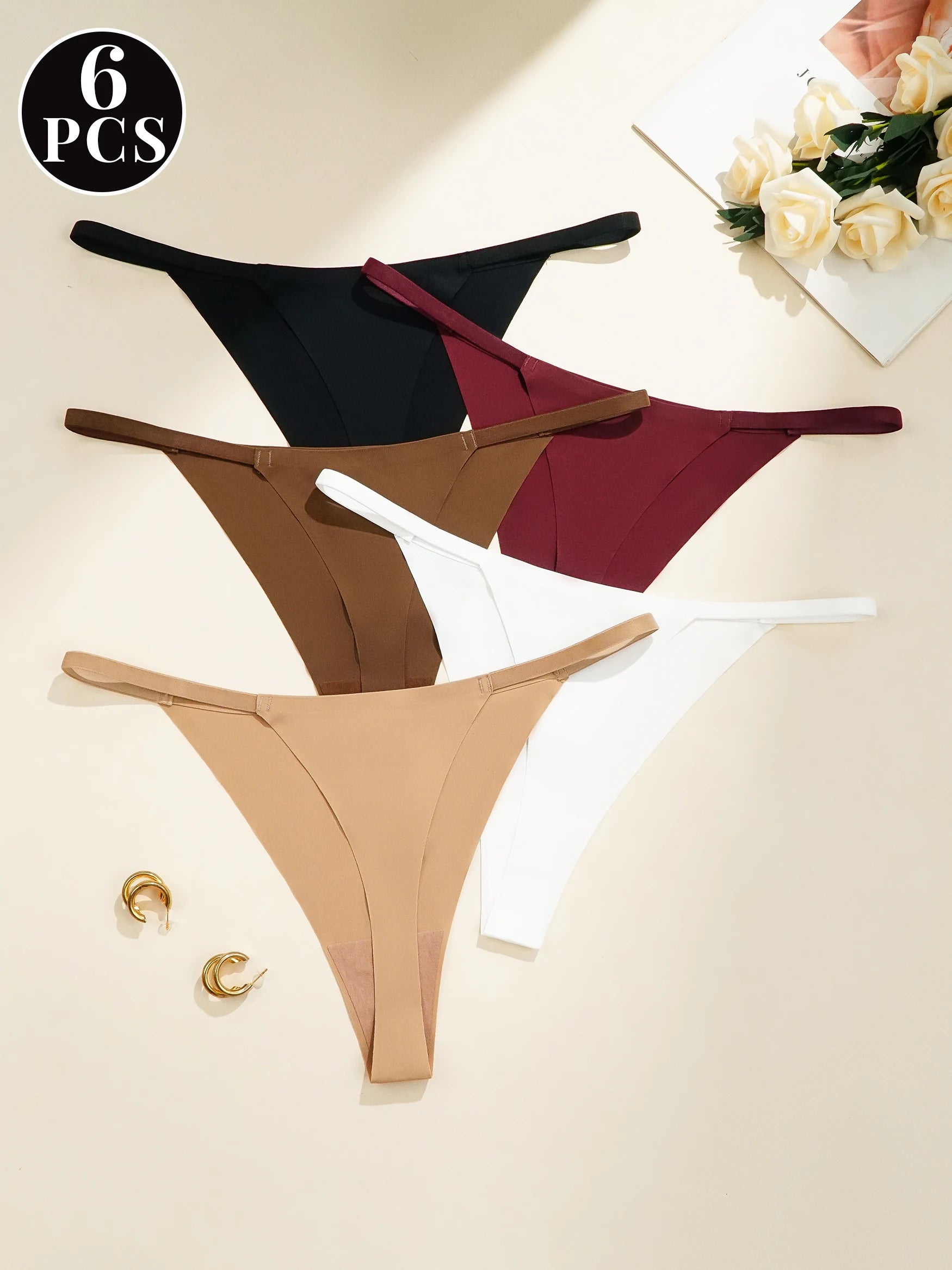 Set of 6 Sexy Seamless Low-Waist Women's Panties