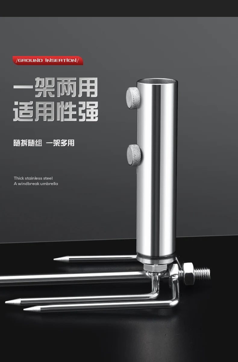 Ô Câu Cá Inox Chịu Lực, Chân Đế 4 Chân Chống Gió