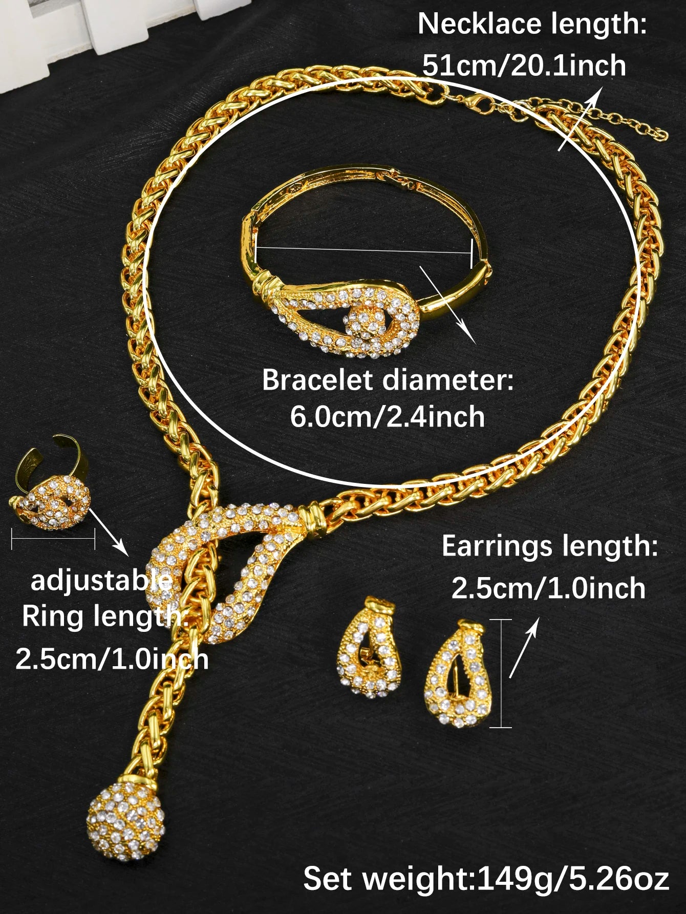 Luxurious 24K Dubai Gold Plated Women's Jewelry Set for Party