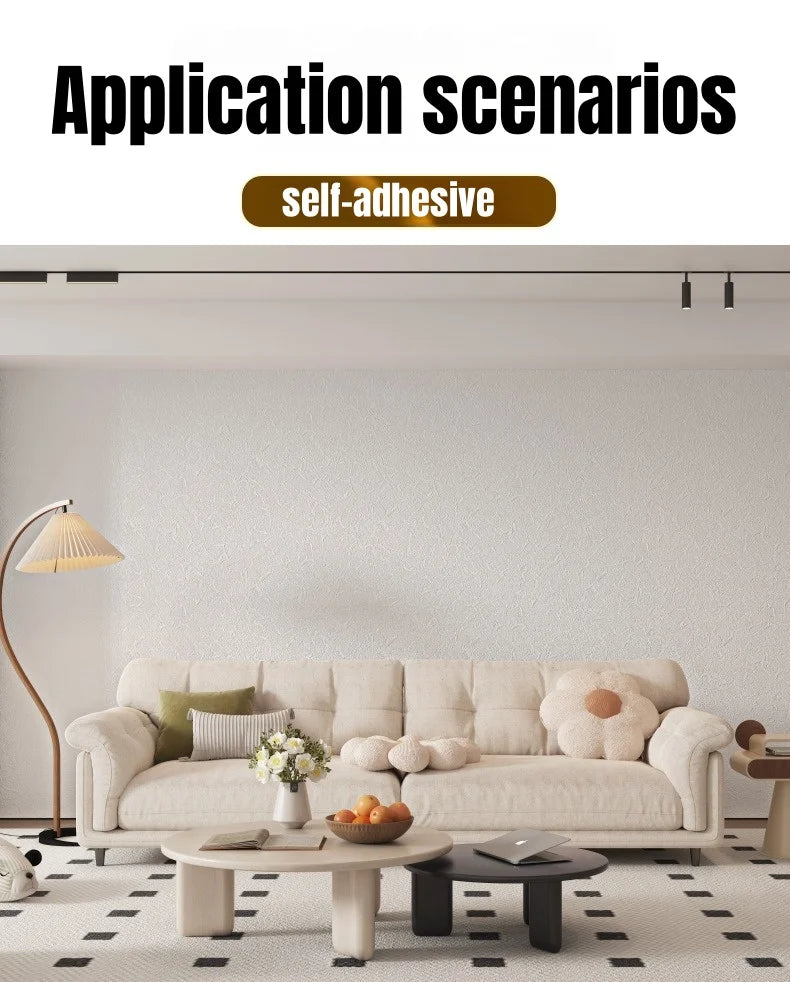 Peel and Stick Fake Travertine Self-Adhesive Wallpaper Imitation Natural Stone Wall Decor Wall Stickers for Living Room Bedroom