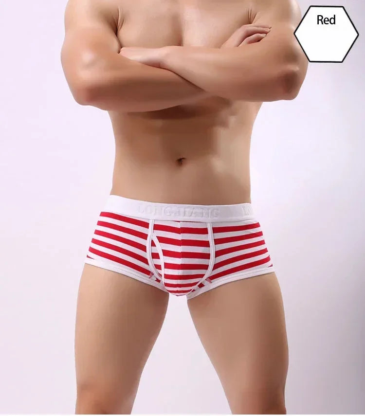 Quần lót nam cotton thoáng khí sọc mềm U-pouch