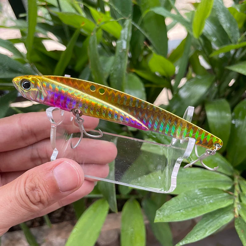 VIB Fishing Lures 35g 44g Sinking Vibration Blade Bait Spinner Spoon Jigging Lures Treble Hooks Bass Fishing Tackle