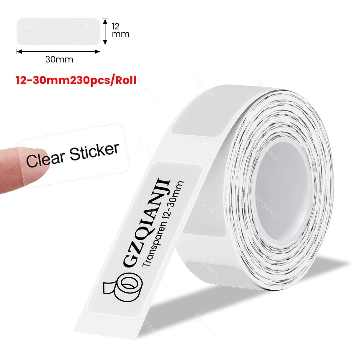 Multi Size P15 Label Paper Rolls Sticker 15*30mm 12*40mm White Color Cable Transparent P15 Thermal Label Printer Adhesive Tape - Daisan Mart