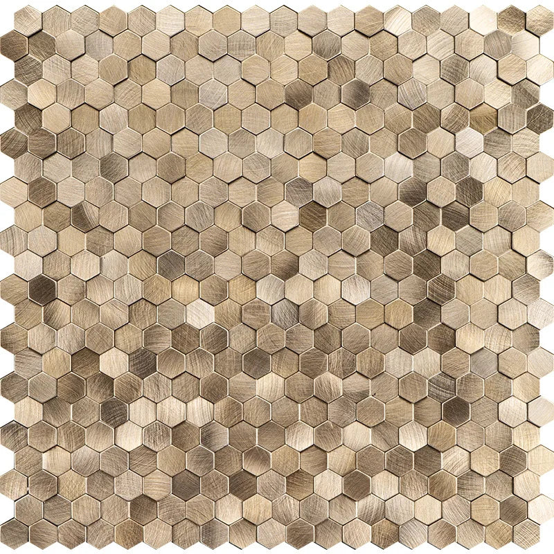 Mosaic Decorative Wall Stickers Aluminum-plastic Panel Self-Adhesive Moisture-proof Fireproof Bathroom Hexagon Tile Decoration