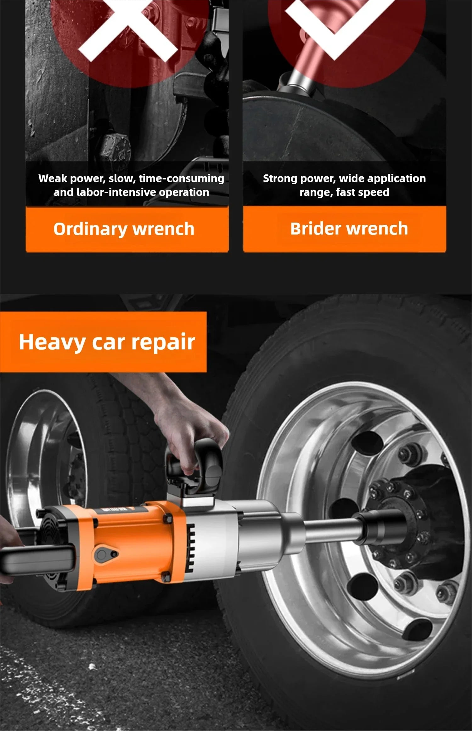 Electric Wrench 220V Plug-in High Power Auto Repair Tower Crane Industrial Grade High Torque Heavy Impact Electric Air Cannon