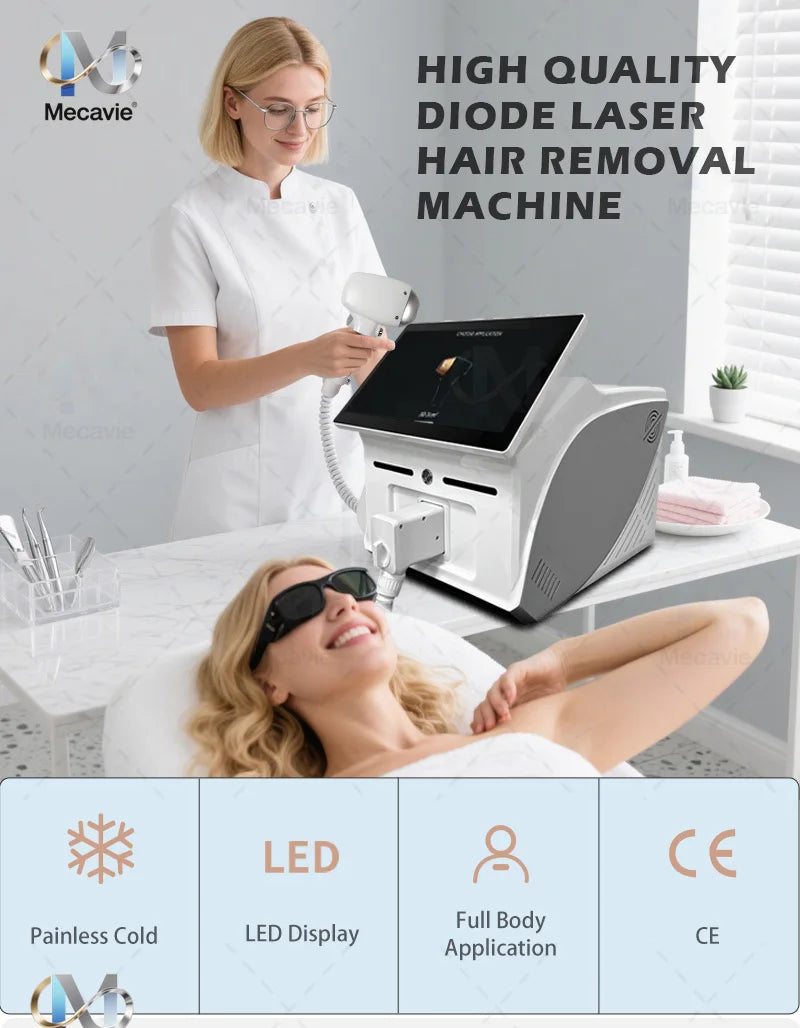 New 808nm Diode Laser Hair Removal Machine 4Wavelength Permanent Painless Physical Underarm Body Care Depilation Equipment