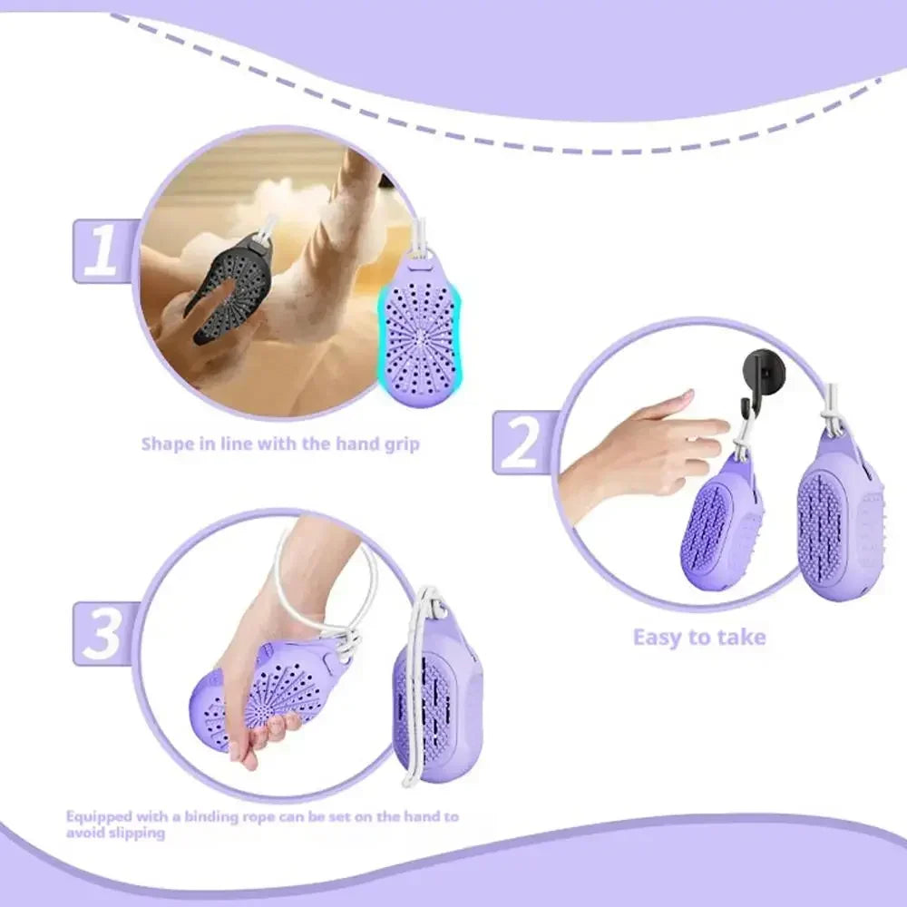 Dual-Sided Silicone Bar Soap Scrubber Exfoliating Soap Holder Pouch With Gentle Deep-Clean Quick-Dry Soap Saver For Shower