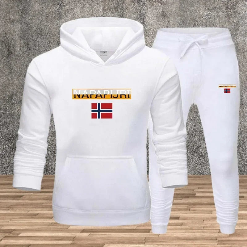 Men's Sportswear Printed Shirt Jogger Pants 2 Piece Dynamic Set