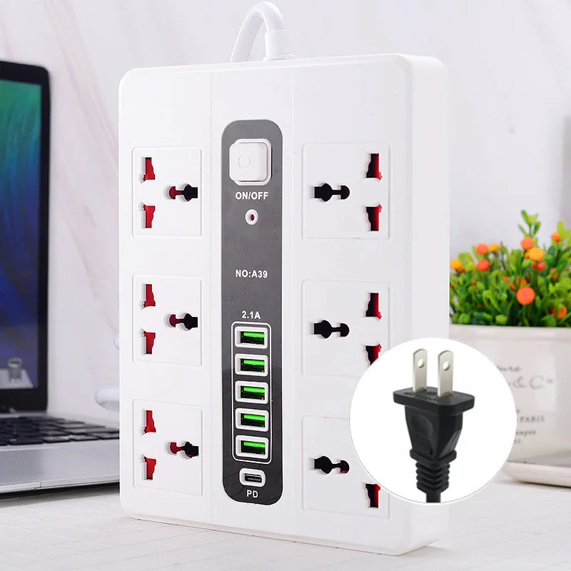 Smart USB Fast Charging Multi-function Socket Long Cord