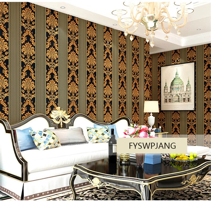 European 3D Wallpaper for Luxury Bedroom &amp; Living Room