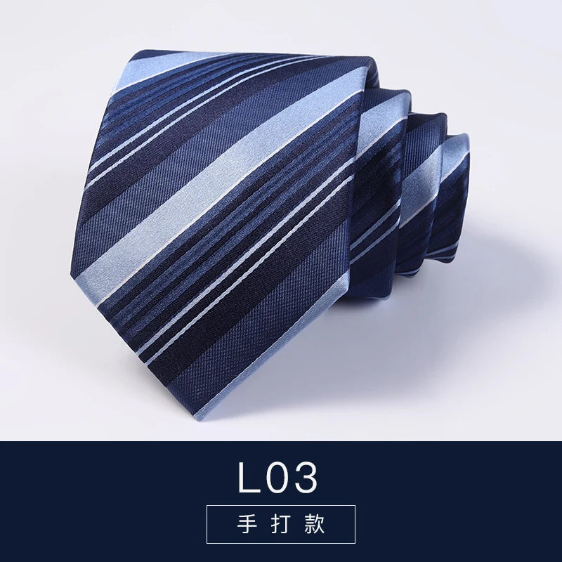 Cà Vạt Lụa Tơ Tằm Nam Cao Cấp Họa Tiết Sọc 8CM