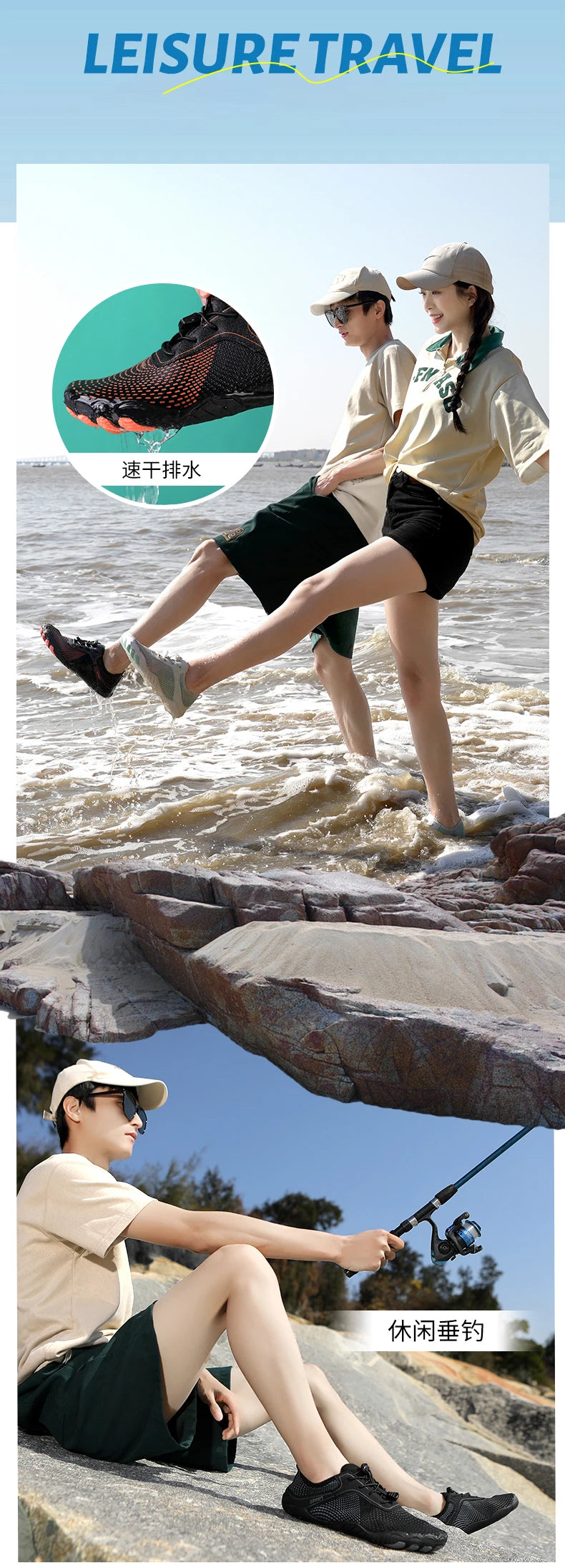 ###Giày Lội Nhanh Khô Chống Trượt Đa Năng Unisex