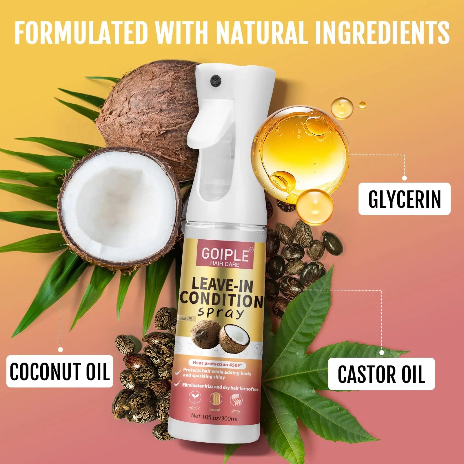 Xịt Dưỡng Tóc Xoăn Dừa 300ml - Mềm Mượt Chống Xơ Rối