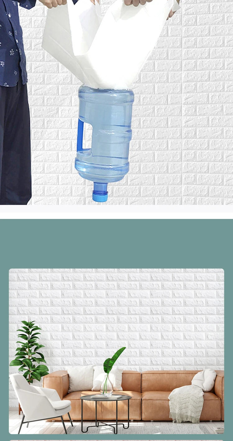 10M stickers Self-Adhesive Panels 3D Soft Crash Foam Wallpaper Imitation Brick Wall Stickers Home Living Room Kid Bedroom Decor