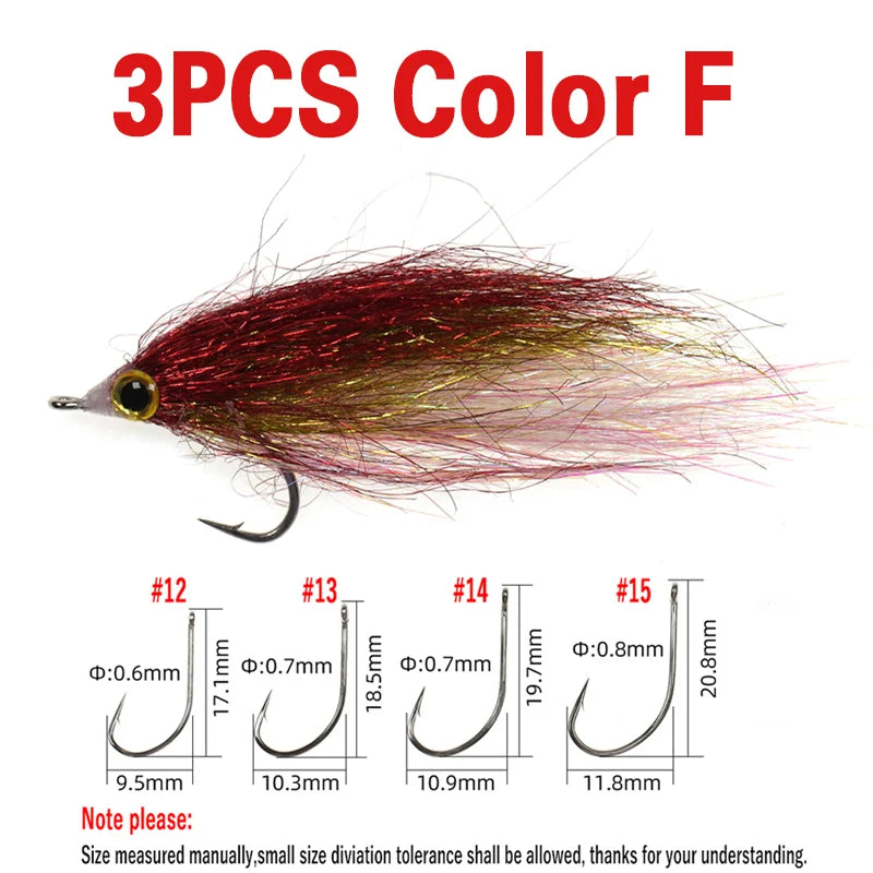 Wifreo Wounded Ice Minnow Fly Ice Dub Slowly Sinking Salmon Trout Sea Bass Pike Steelhead Redfish Fly Fishing Flies Lures 