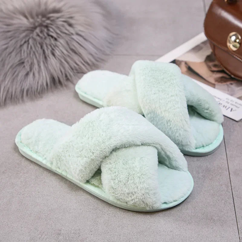 Warm Furry Slippers - Women &amp; Men, Indoor Wear 20024