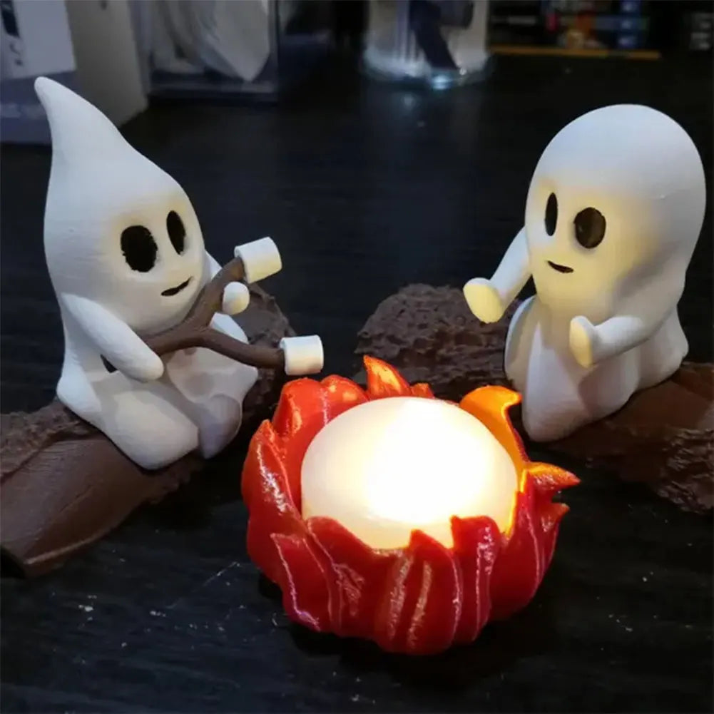 3D LED Ghost Campfire Lamp Cute Halloween Decoration