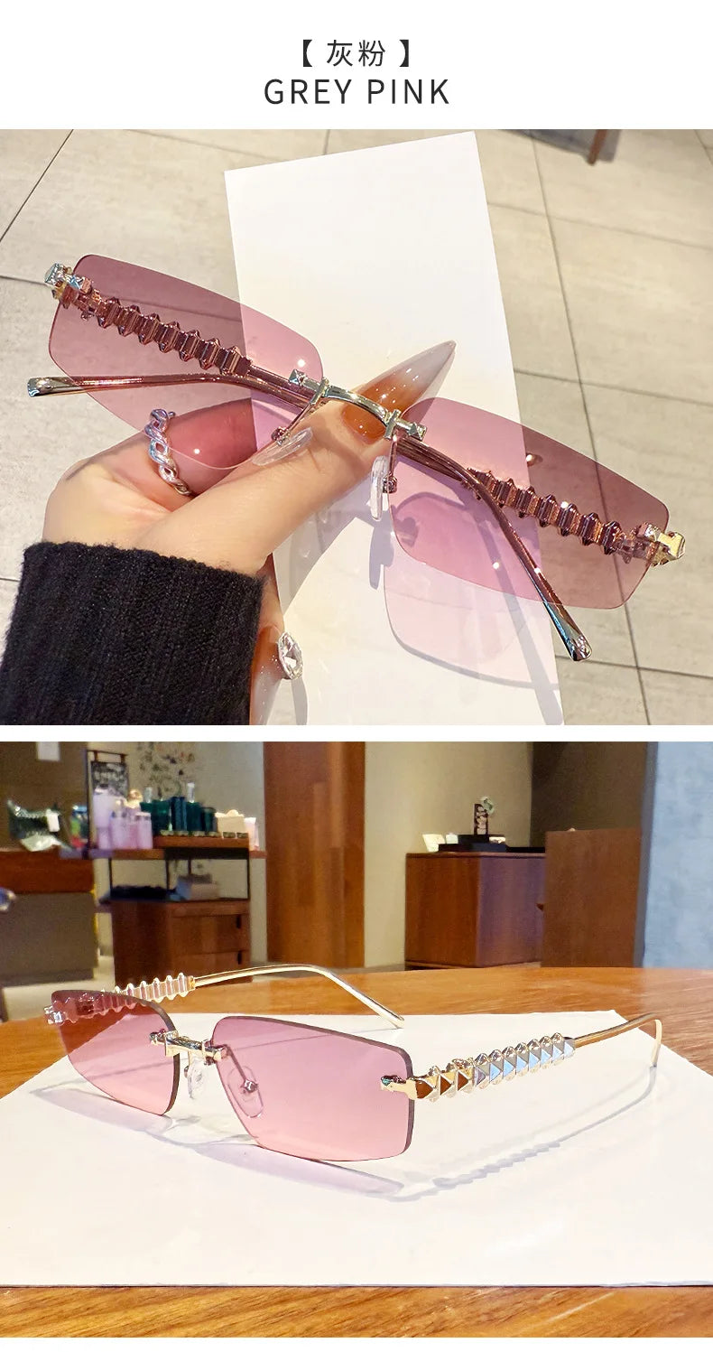 Kính Râm Thời Trang Không Viền 2025 Cho Nữ