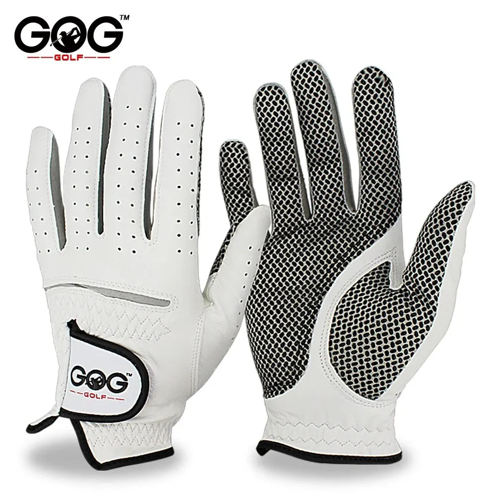 Men's Sheepskin Golf Gloves Anti-Slip Breathable