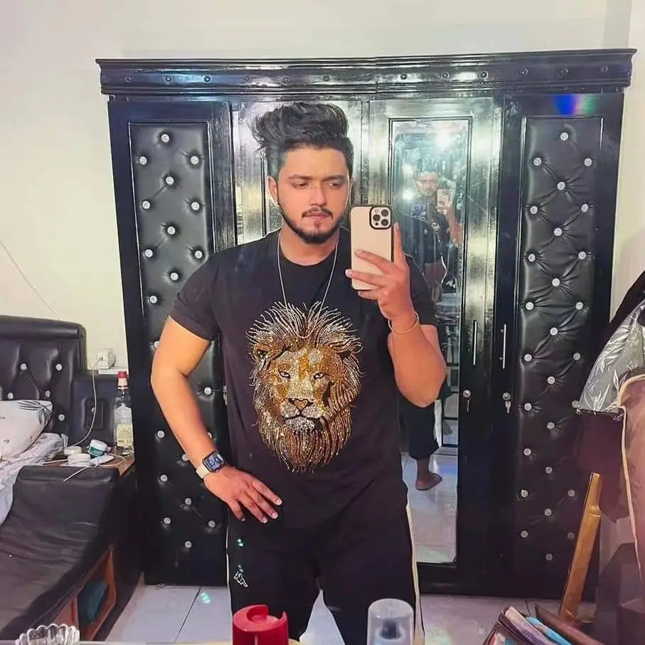 Áo Thun Nam Cotton Họa Tiết Kim Cương Thoải Mái