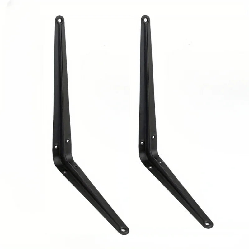 2PCS Shelf L-Brackets 8 Inch Floating Shelf Bracket Heavy Duty Black Steel for Decorative Wall Mount Joint Angle with Screws
