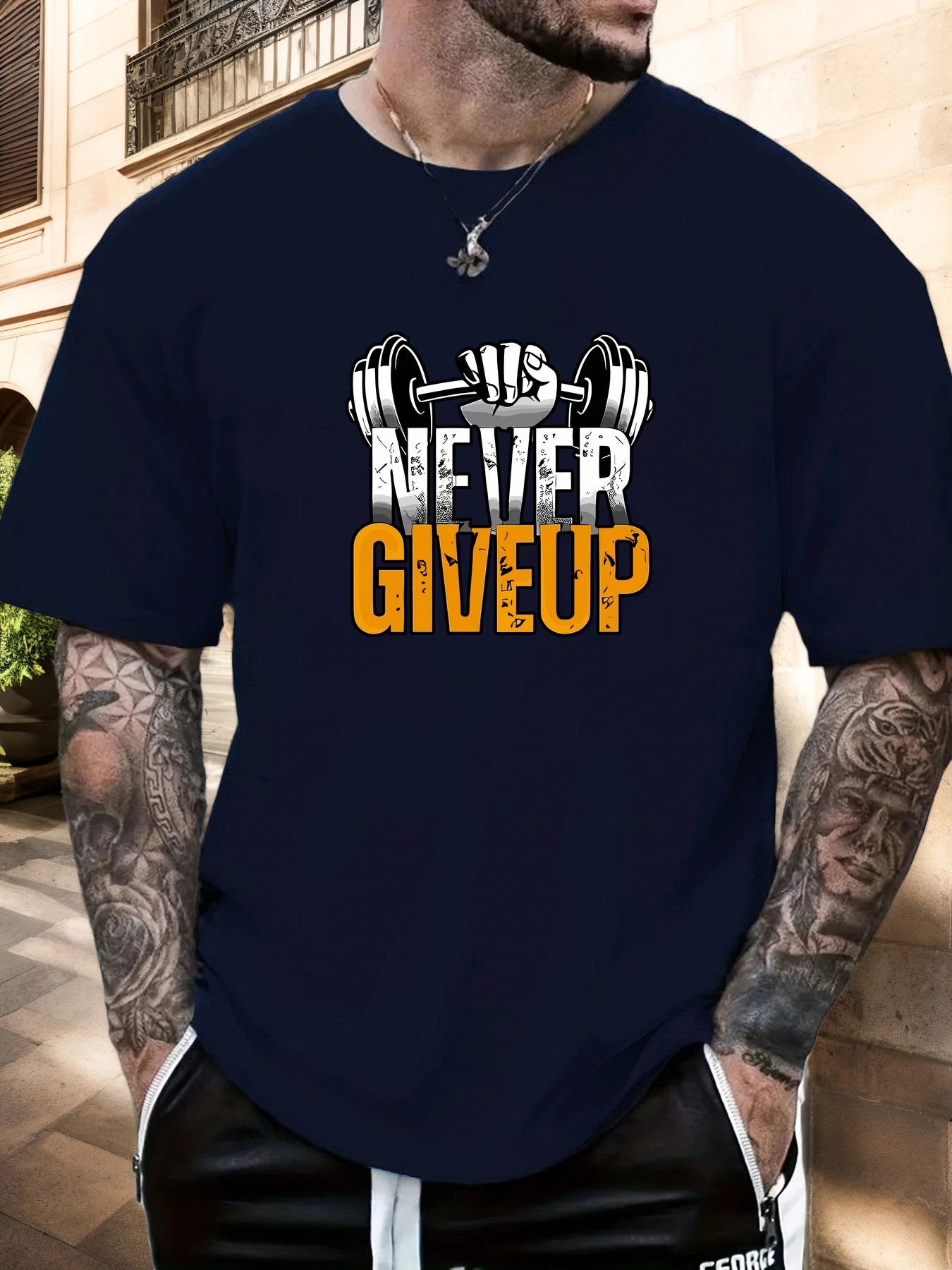 Men's Summer T-Shirt 2025 - Never Give Up 100% Cotton