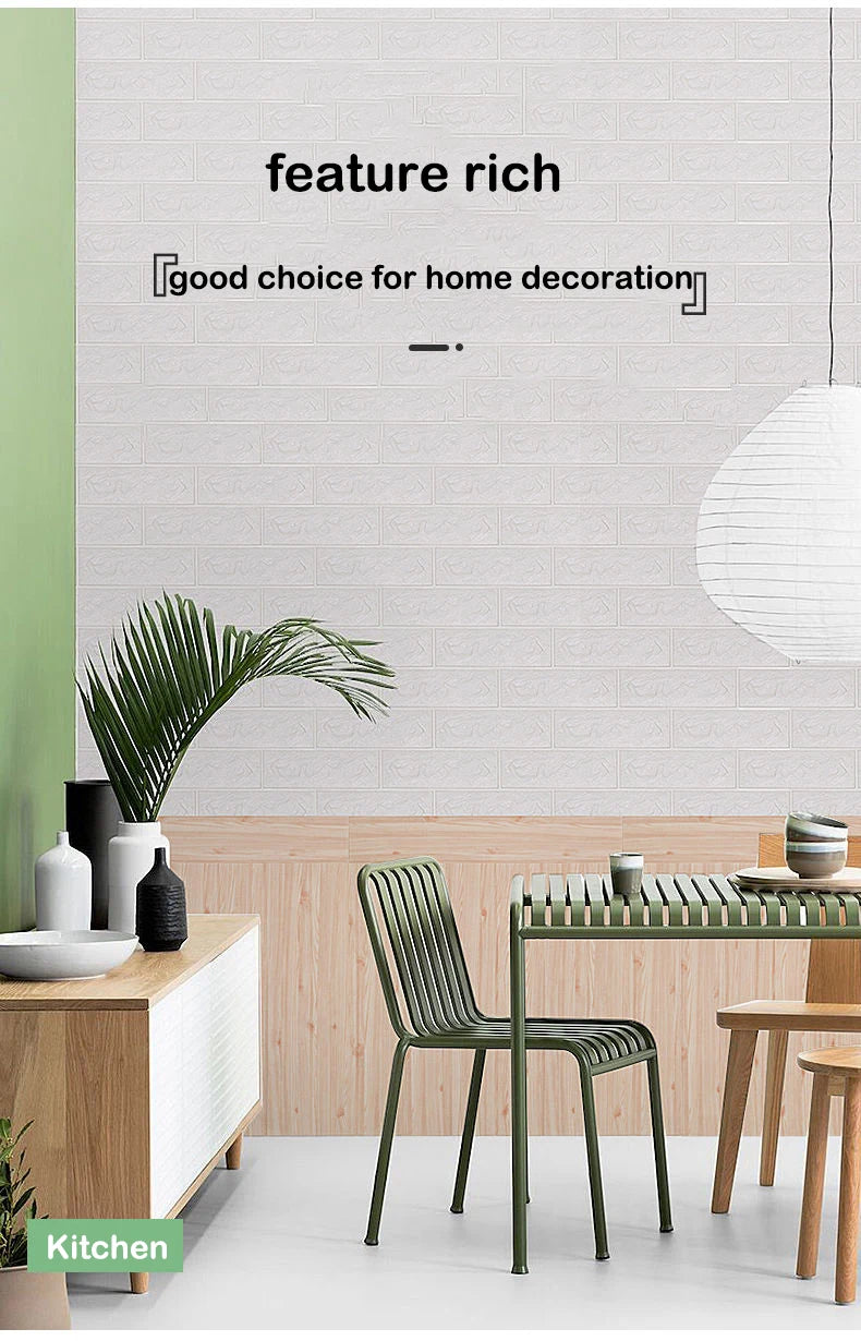 Giấy Dán Tường Gạch Giả Chống Ẩm 40 Tấm 38.5x35cm - Daisan Mart