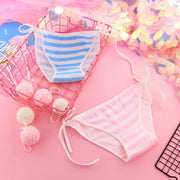 Cute Blue Pink White Kawaii Cotton Panties