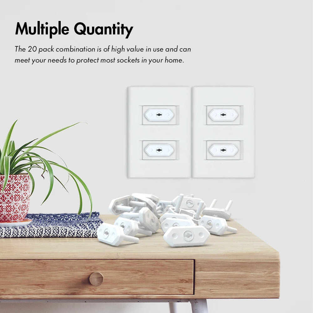 EUDEMON 20pcs Chile/Brazil EU Universal Power Socket Outlet Plug Protective Covers Anti Electric Baby Safety Protector