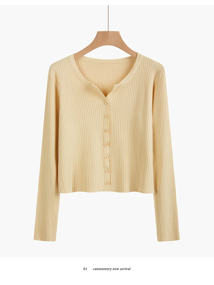 Women's Cardigan 2025 Thin, Light, Long Sleeve, Short Style