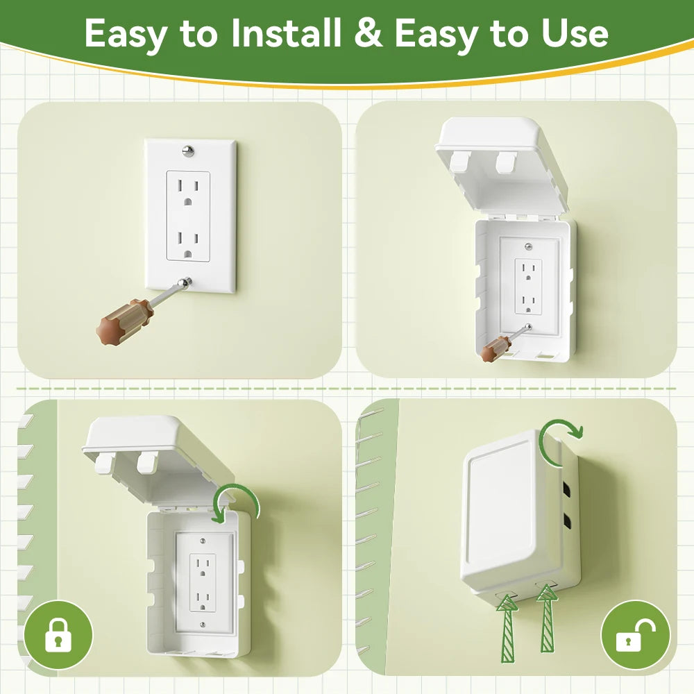 SAFELON 1Pcs Baby Proof Electrical Outlet Box Electrical Outlet Cover Baby Proof Box Plug Cover for Baby Safety