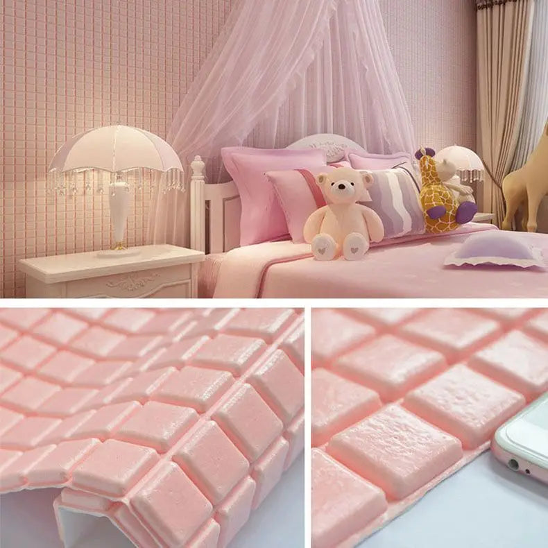 Mosaic Anti-collision Wall Sticker TV Background Decor Wallpaper Self-adhesive Living Room 3D Foam Soft Package Paste Waterproof