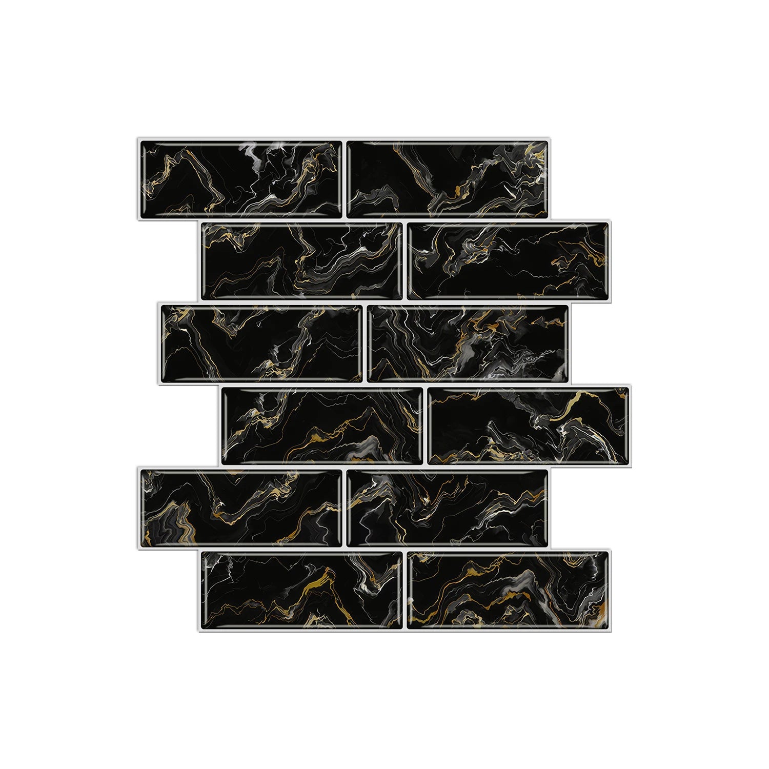 1/6/12PCS Fresh and Simple Marble Tile Stickers Waterproof Self Adhesive Kitchen Living Room Wall Stickers Home Renovation Decor