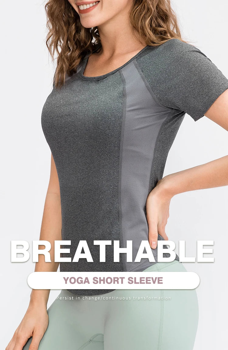 Áo Tập Yoga Nữ Thoáng Khí Nhanh Khô Ngắn Tay - Daisan Mart