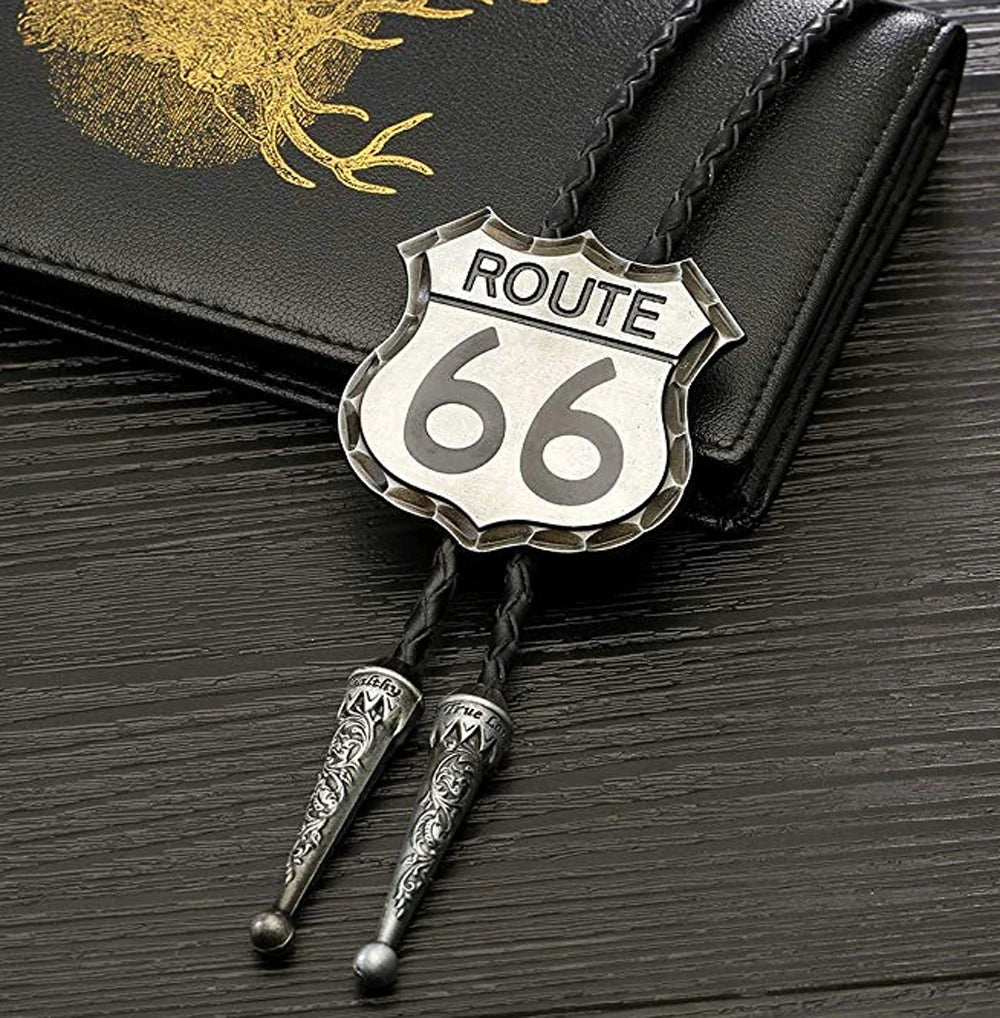 Cà vạt cao bồi Route 66 - Phụ kiện thời trang Tây Mỹ