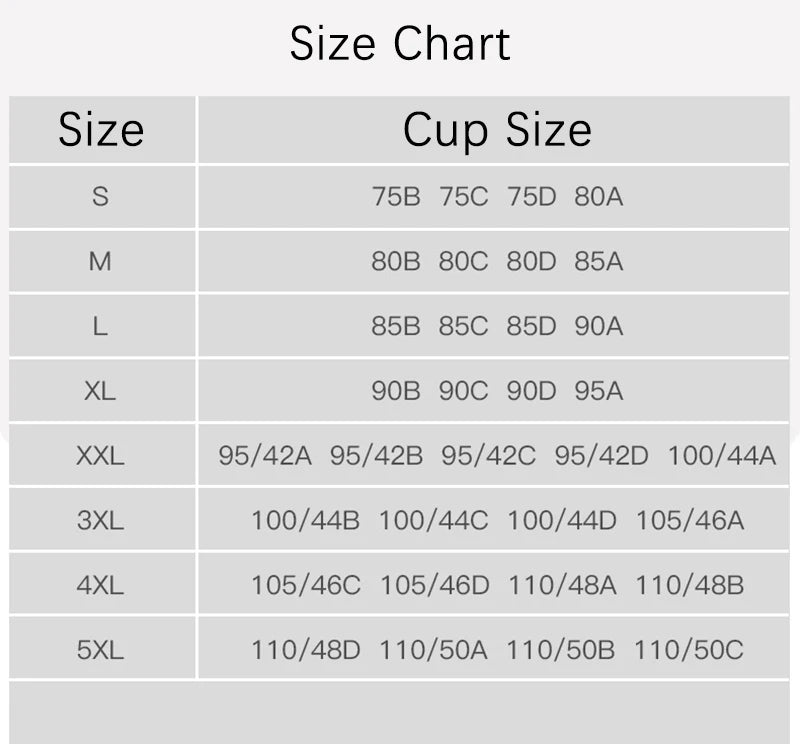 Women's Sexy Bra Without Wire Front Closure Large Size