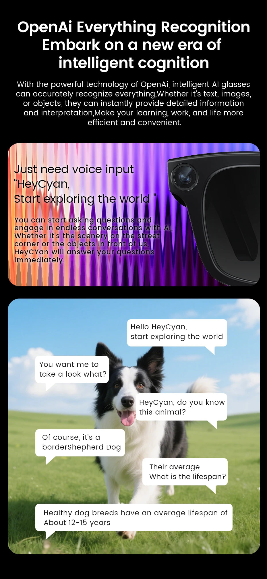 Smart Glasses HD Camera Anti-Shake Noise Reduction