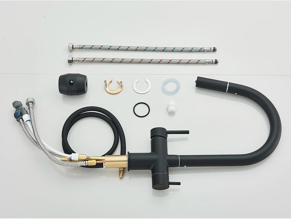 2-Mode Swivel Gold Brass Water Filter Kitchen Faucet