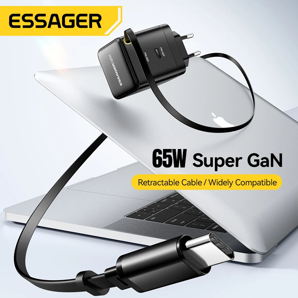 Sạc Nhanh Essager 65W GaN Kèm Dây Rút Đa Năng