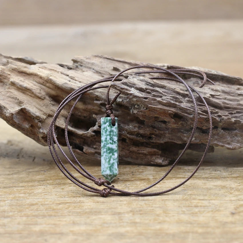 Hexagonal Natural Quartz Stone Necklace