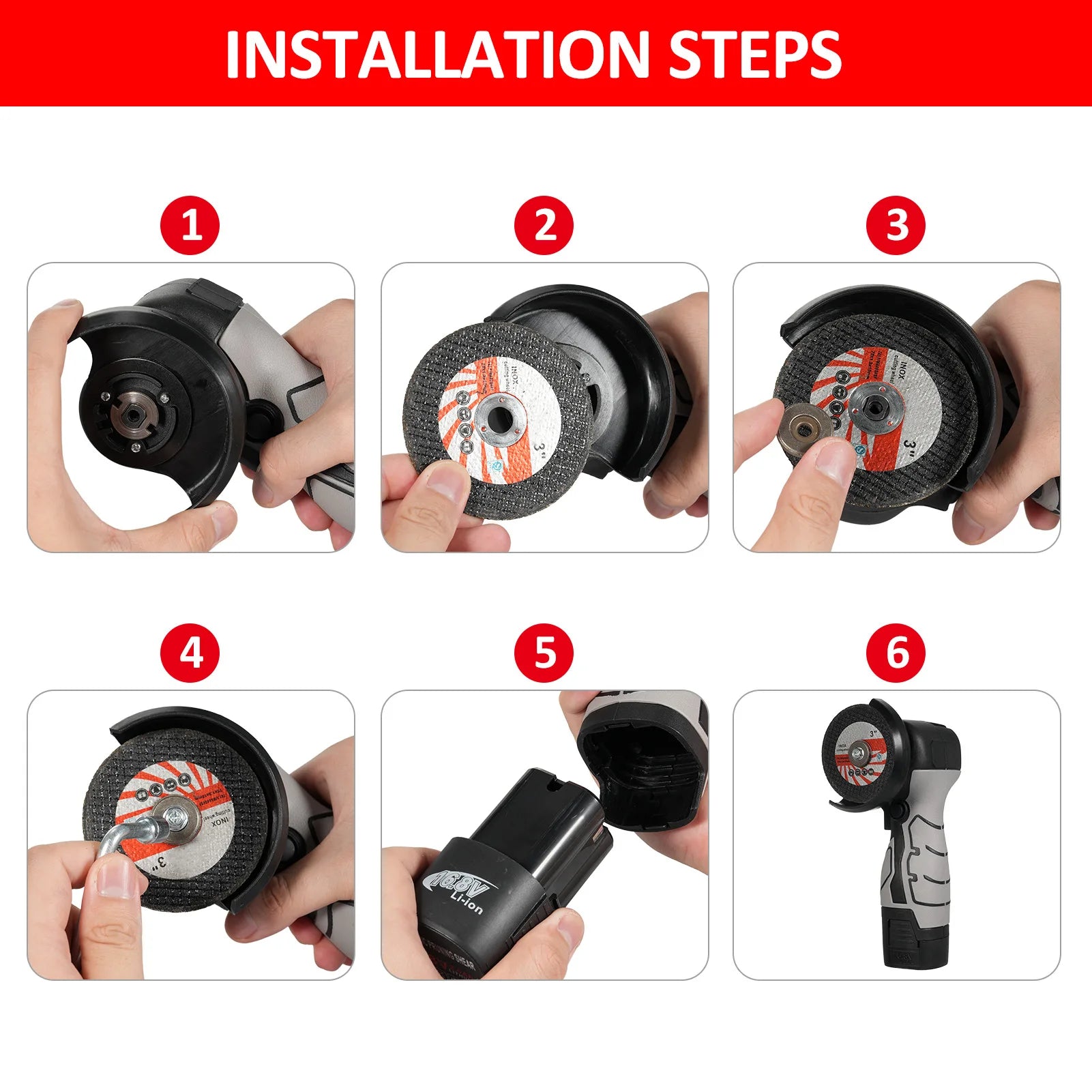 16.8V Angle Grinder Portable Lithium Cutting Tool Grinding Electric Polishing Machine Small Grinder Machine Wireless Power Tools