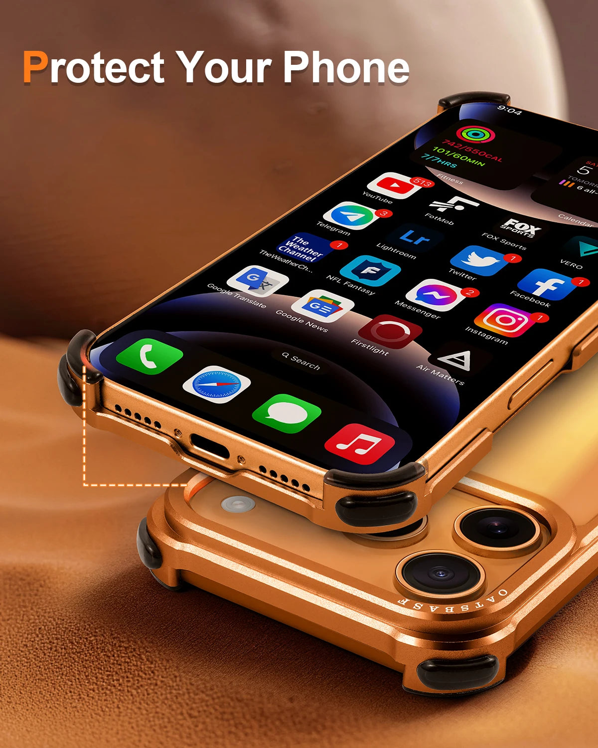 Oatsbasf Metal Phone Case for iPhone 17 Pro/Pro Max/17 Air Case Minimalist Wireless Charging Ultra-thin Bumper Protecitve Case - Daisan Mart