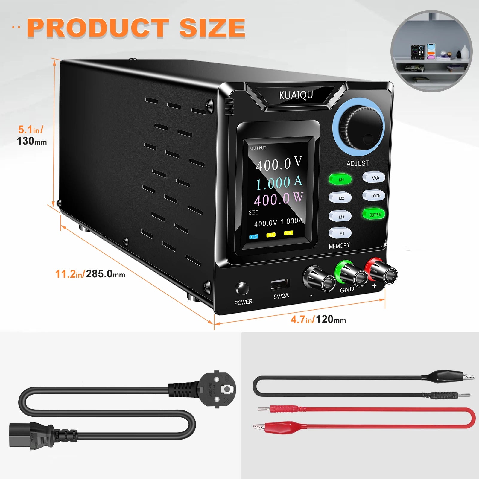 RS232/USB 1000V Multi-Voltage Programming Power Supply